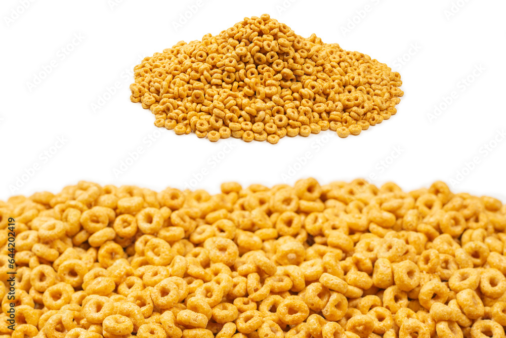 Corn-flakes background and texture. Top view. Corn-flakes background and texture. Top view.