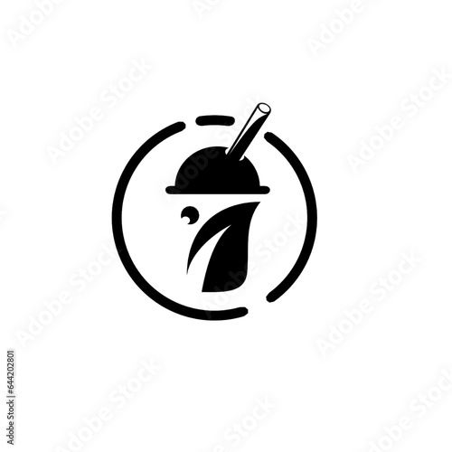 Bubble Tea Logo Vector Art