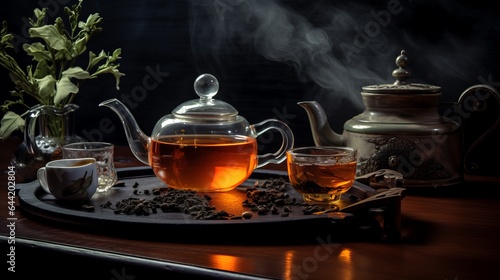 tea brewing on the table.