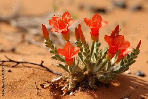 Plant and flower of Devil's Claw from Kalahari Desert in Botswana. Generative AI photo