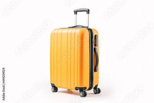 An isolated on white suitcase, standing ready to accompany travelers on their journeys, be it for a holiday or business trip.