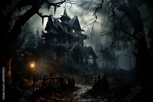 Spooky Haunted House at Night © Daryna