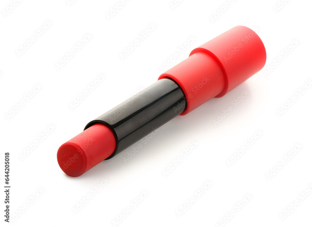 Beautiful red lipstick on white background Beautiful red lipstick on white background