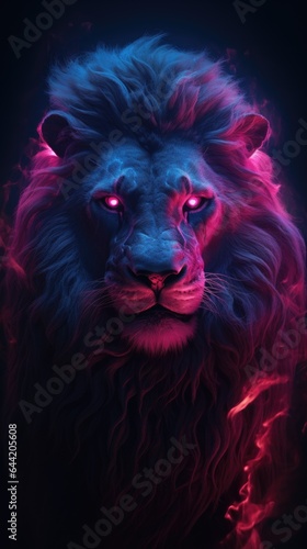 An image of a graceful colored lion.