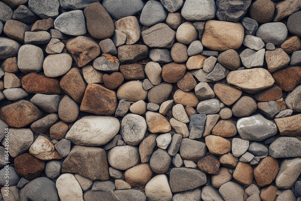 Naklejka premium Background of round stones and pebbles