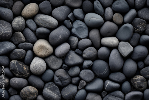 Background of round stones and pebbles