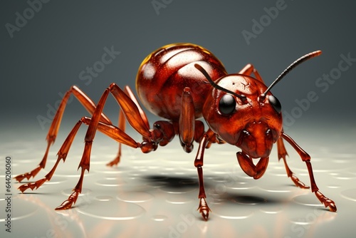 3D rendered fire ant for pest control concept. Generative AI