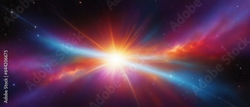 A dazzling gamma-ray burst illuminating a distant cosmic cloud. photo