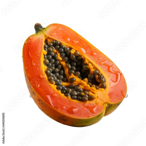 Papaya isolated on transparent background. Concept of healthy fruit.