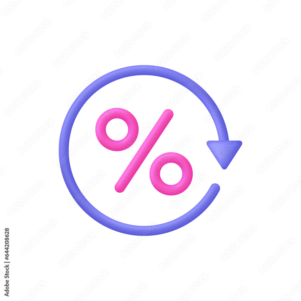 3D Round loan percent refresh line. Exchange fees. Interest rate, finance, banking, credit and money sphere concept. 3D Round loan percent refresh line. Exchange fees. Interest rate, finance, banking, credit and money sphere concept.