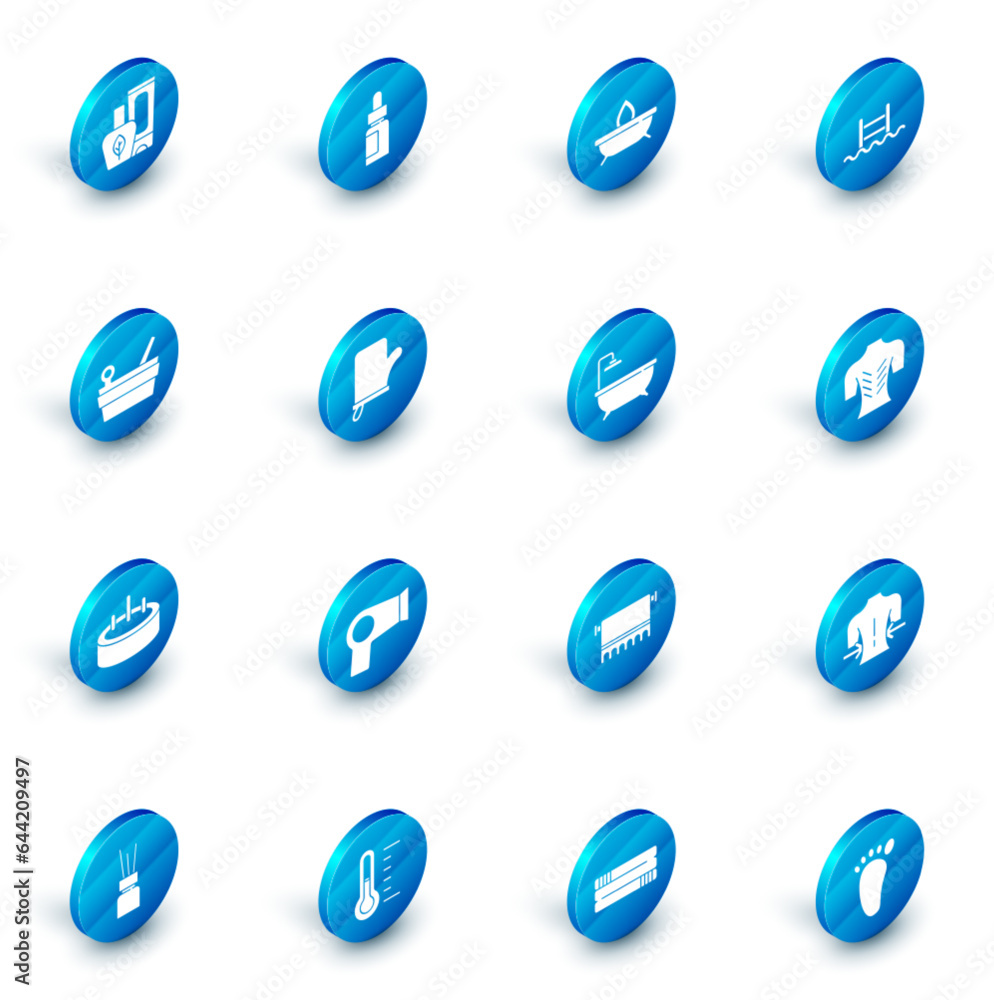 Set Essential oil bottle, Aroma candle, Swimming pool with ladder, Sauna bucket ladle, mittens, Massage and Bathtub icon. Vector Set Essential oil bottle, Aroma candle, Swimming pool with ladder, Sauna bucket ladle, mittens, Massage and Bathtub icon. Vector
