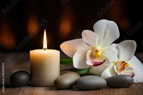 Tranquil Spa Setting with Aromatic Candles