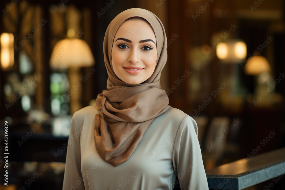 Chic Muslim Woman at a Dubai Hotel Chic Muslim Woman at a Dubai Hotel