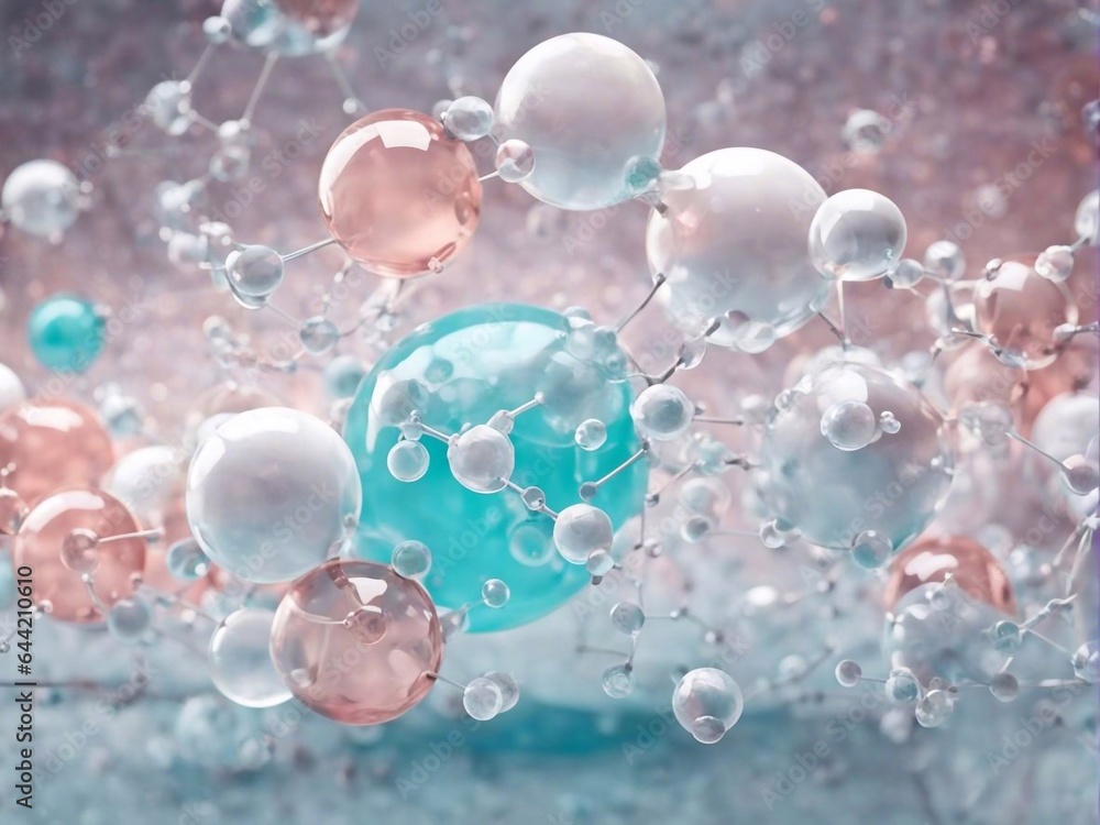 Cosmetics background, pastel Molecules, science background, lab background, herbal leaves, beauty products, bubbles background,Abstract Chemistry generative ai illustration art Cosmetics background, pastel Molecules, science background, lab background, herbal leaves, beauty products, bubbles background,Abstract Chemistry generative ai illustration art