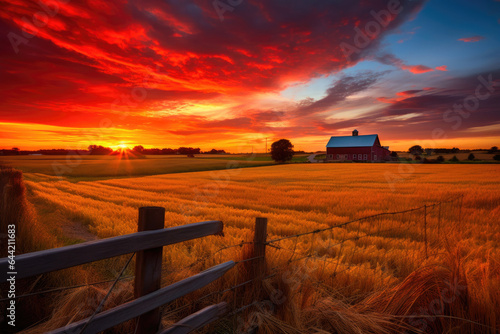 Rural Serenity: Sunset in the Heartland