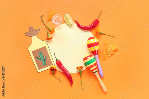 Blank card with Mexican sym...