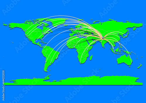 New Delhi, India map - Concept map for New Delhi, India on World map. Suitable for export concepts. File is suitable for digital editing and prints of all sizes.