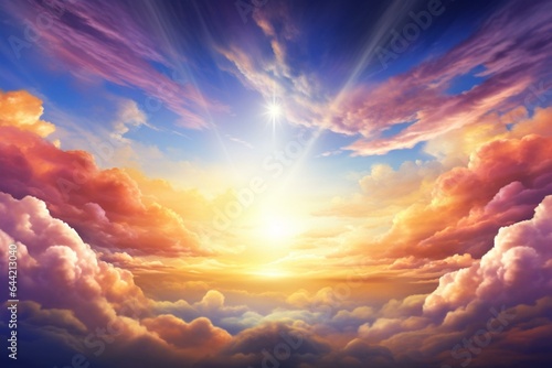 Radiant sky radiating hope and splendor, perfect for uplifting wallpaper. Generative AI © Raul
