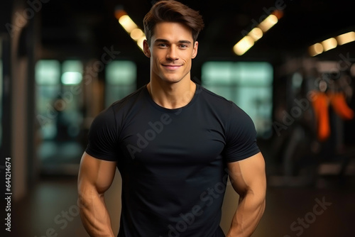 Muscular Athlete Posing in Workout Gear