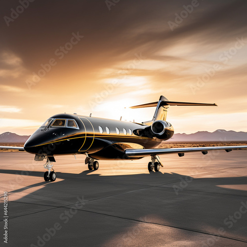 Luxury aircraft on the beach, private jet 