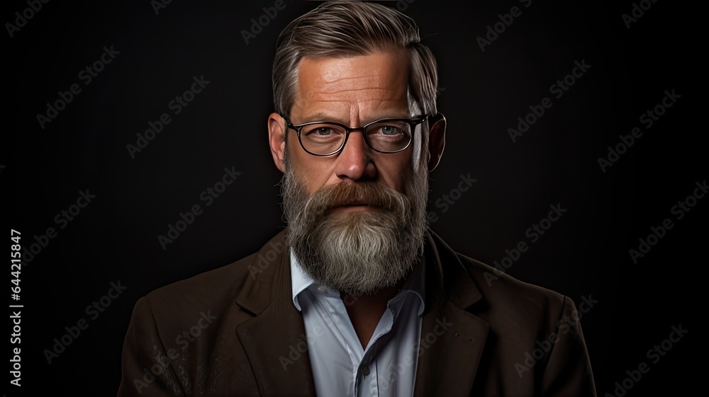 a bearded middle-aged man in glasses, gazing at the camera with a serious and composed expression. The image reflects the confidence and maturity of a seasoned professional. a bearded middle-aged man in glasses, gazing at the camera with a serious and composed expression. The image reflects the confidence and maturity of a seasoned professional.