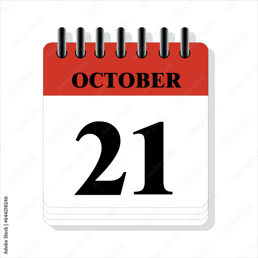 October 21 calendar date design October 21 calendar date design