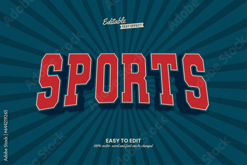 Sport Text, Editable 3D Varsity Text Style Effect