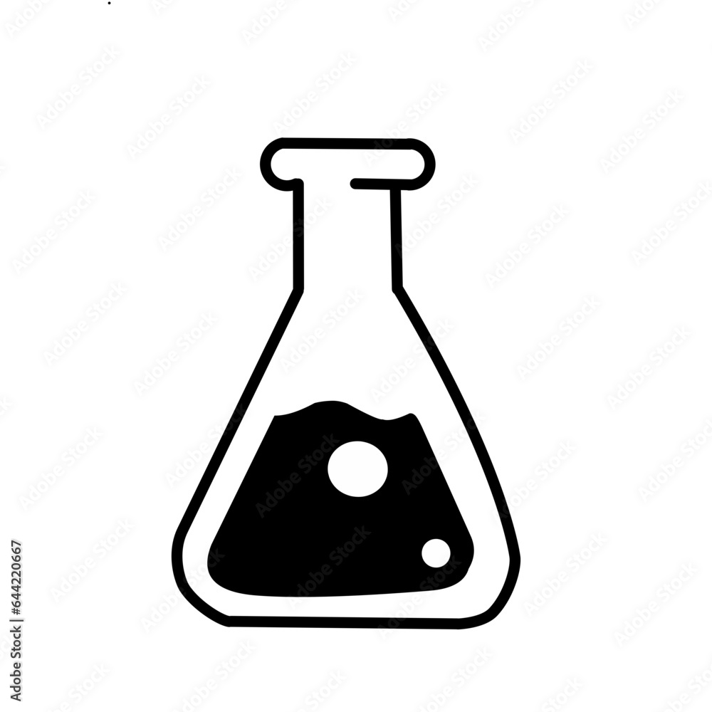 Chemistry and science black vector icon Chemistry and science black vector icon
