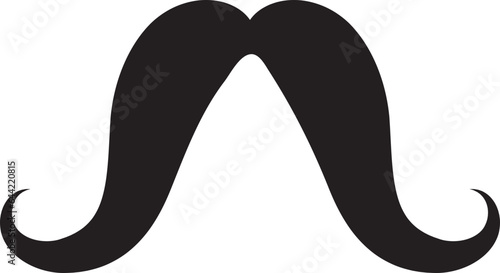 Moustache vector icon. Black retro style mustache. Shave barber vintage man face
