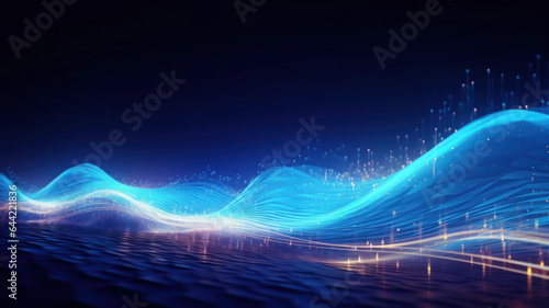 Blue Futuristic Data Wave Background
