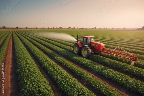 Automatic farming utilizing robot sprayer for fertilization. Generative AI