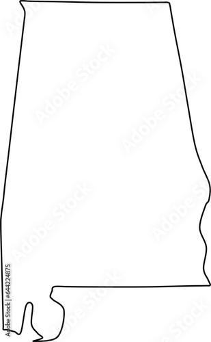 Foto alabama map, alabama vector, alabama outline, alabama