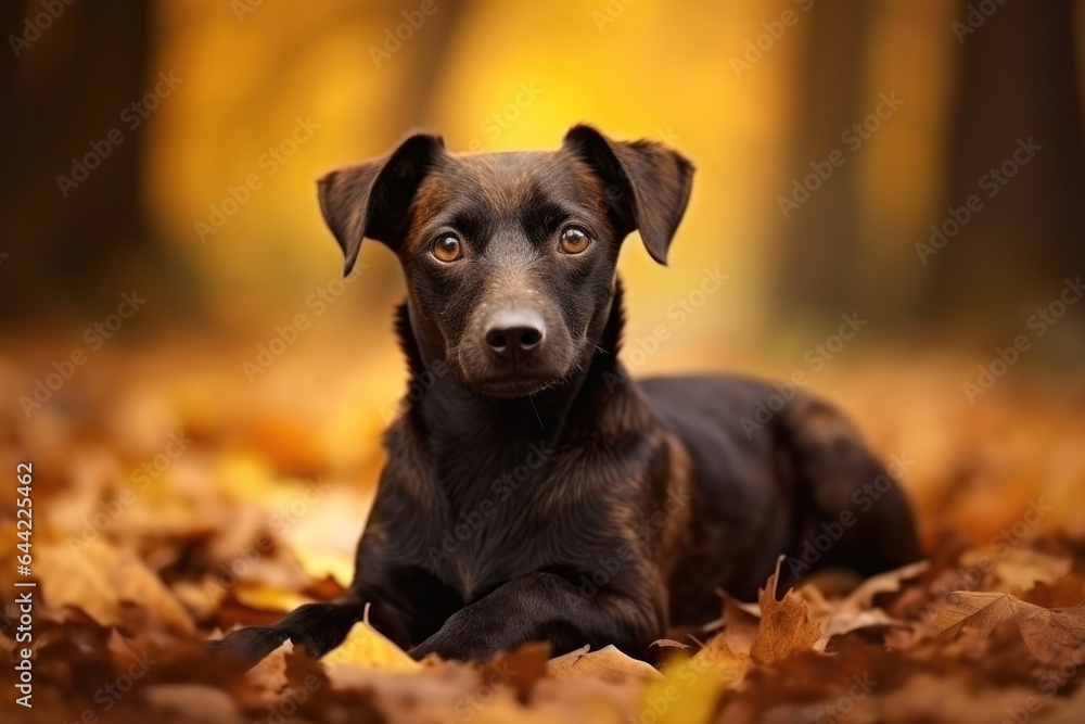 dog autumn portrait in the park