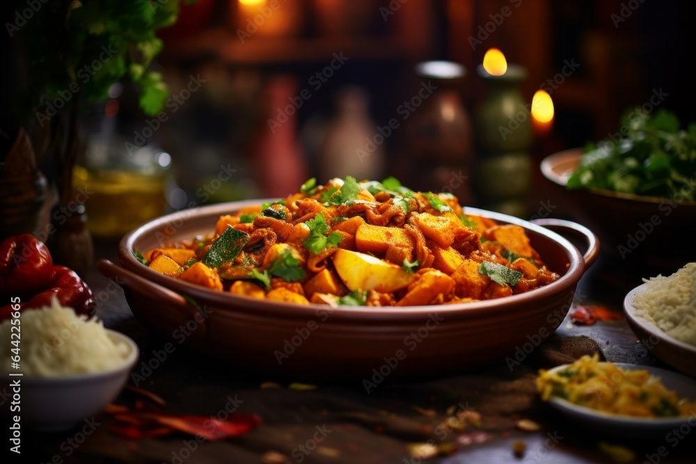 a delicious dish of homemade indian chicken curry in an indian erstaurant a delicious dish of homemade indian chicken curry in an indian erstaurant