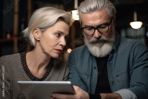 shot of an unrecognisable couple using a digital tablet together photo