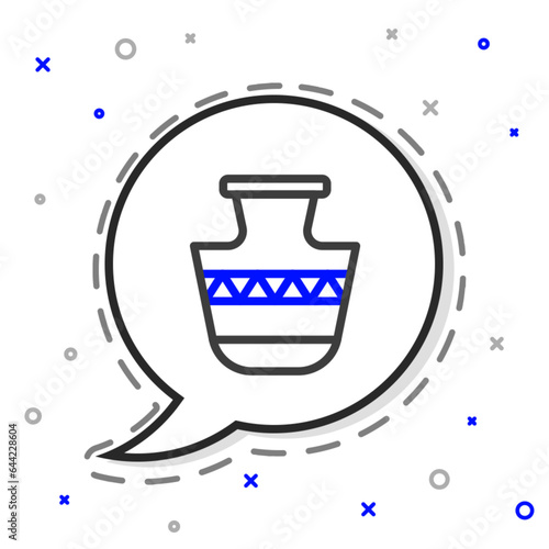 Line Ancient amphorae icon isolated on white background. Colorful outline concept. Vector