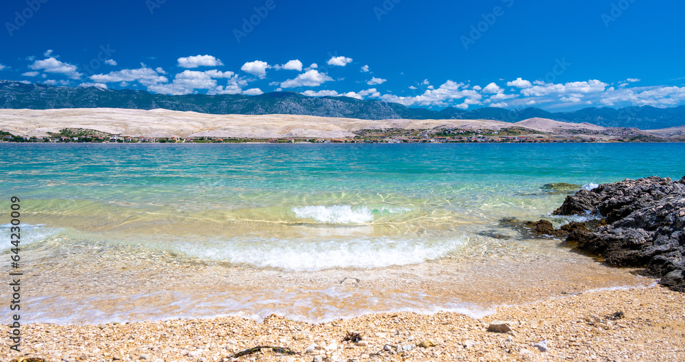 paradise beach on Pag island in Croatia
