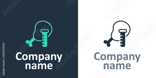 Logotype Genetically modified chicken icon isolated on white background. Syringe being injected to chicken. Logo design template element. Vector