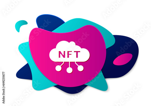 Color NFT cloud icon isolated on white background. Non fungible token. Digital crypto art concept. Abstract banner with liquid shapes. Vector