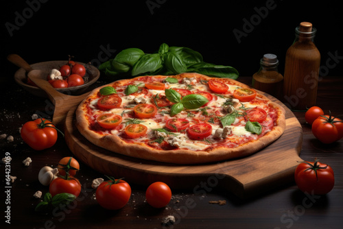 pizza with vegetables and cheese