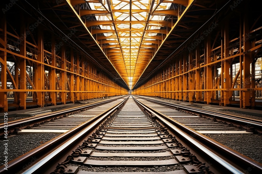 Train track design with a geometric perspective. Generative AI