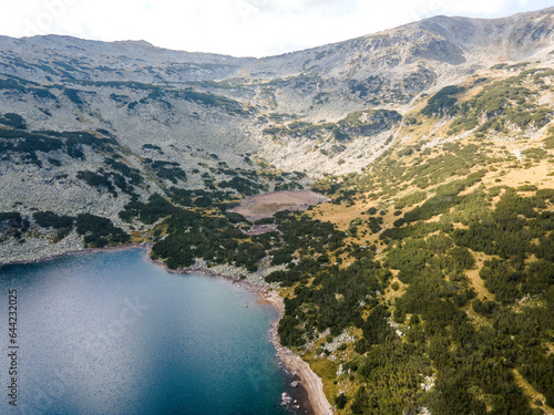 Aerial view of The Stinky Lake, Rila mountain, Bulgaria