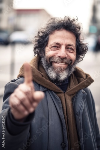 shot of an unrecognisable man showing the okay sign outside photo