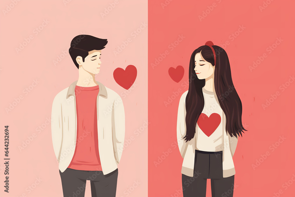 cartoons explaining why you should be together, in the style of minimalistic color palette, light cyan and pink, candid portraiture cartoons explaining why you should be together, in the style of minimalistic color palette, light cyan and pink, candid portraiture