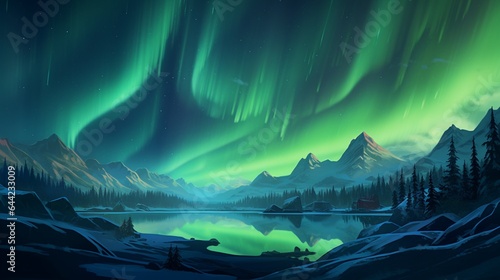 a serene scene of the northern lights dancing across the Arctic sky © Muhammad