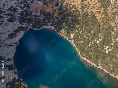 Aerial view of The Stinky Lake, Rila mountain, Bulgaria photo