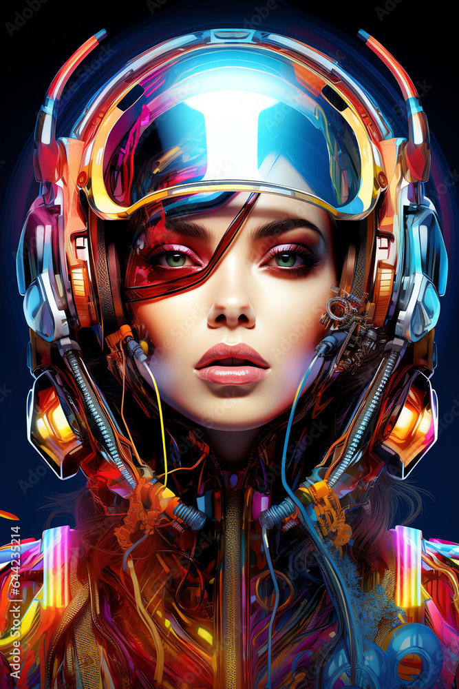 A woman wearing headphones A woman wearing headphones