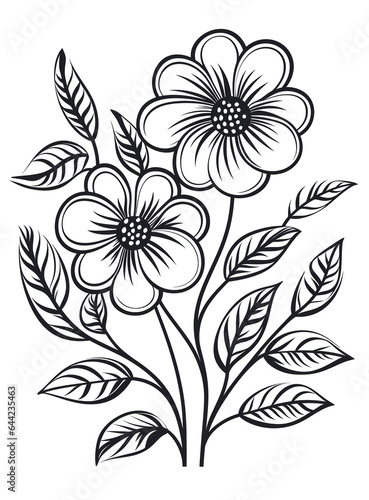 Black and white floral artwork