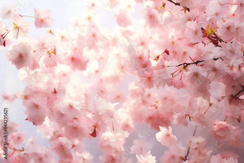 Beautiful pink flowers blooming on a tree branch © DCoDesign