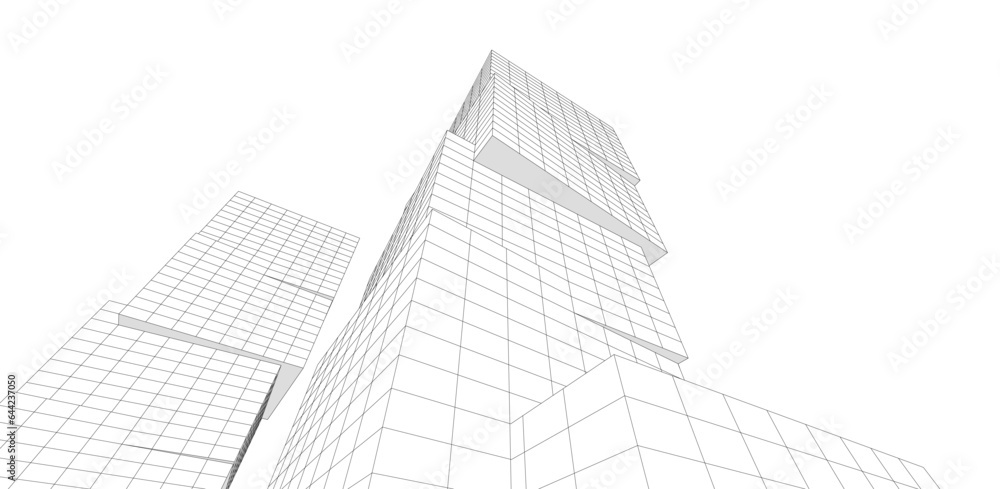 Abstract architectural background vector 3d illustration Abstract architectural background vector 3d illustration